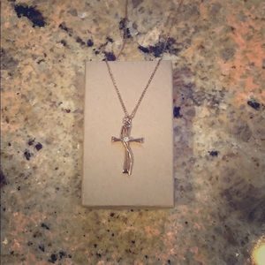 Cross necklace with faux diamond embellishment